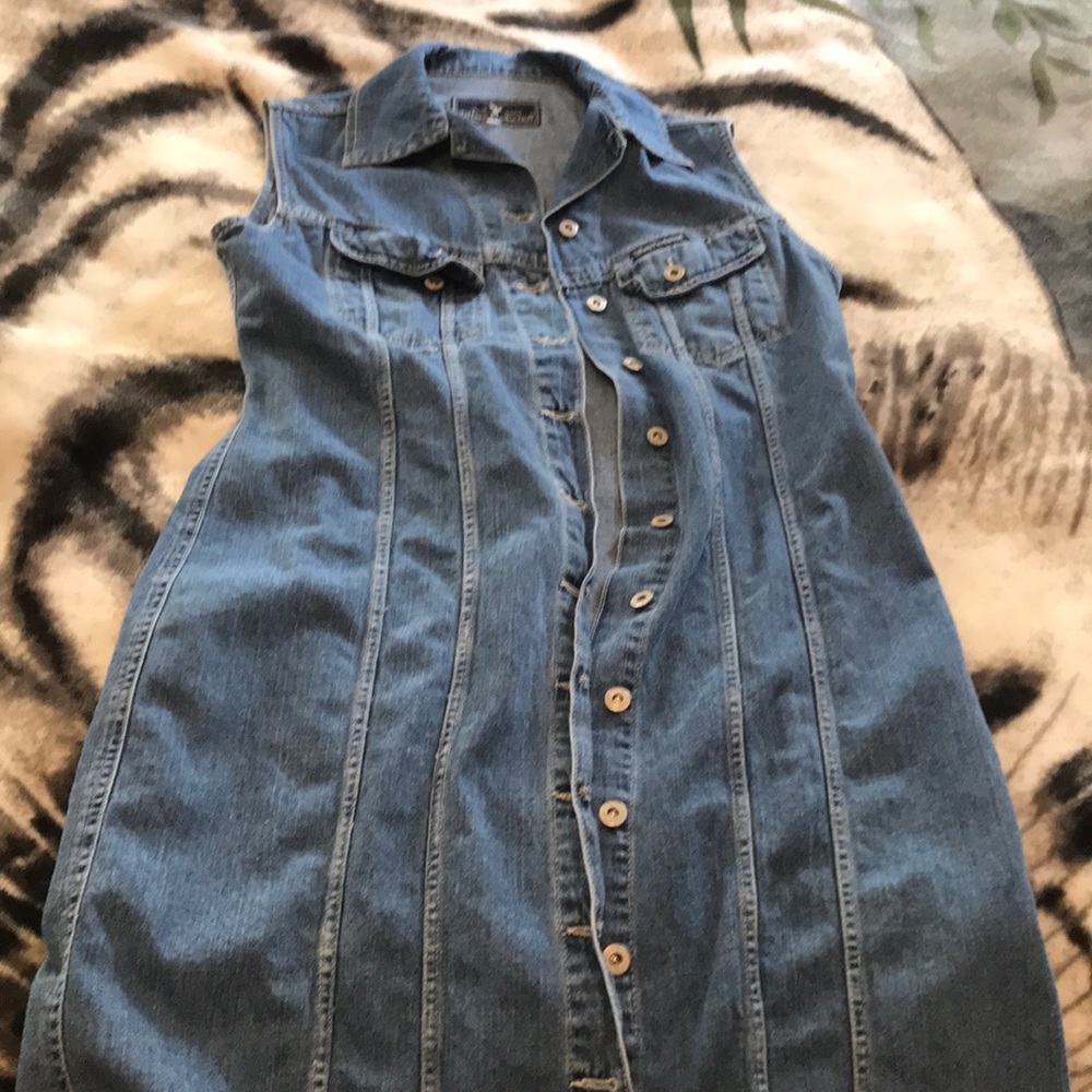 Button brown jean dress